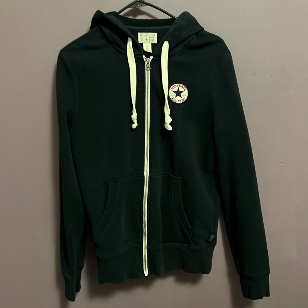 Converse full zip up black hoodie
